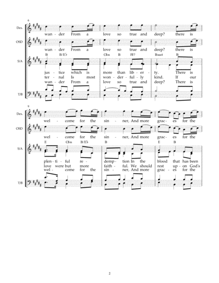 There is a Wideness - A New Melody with SATB and descant