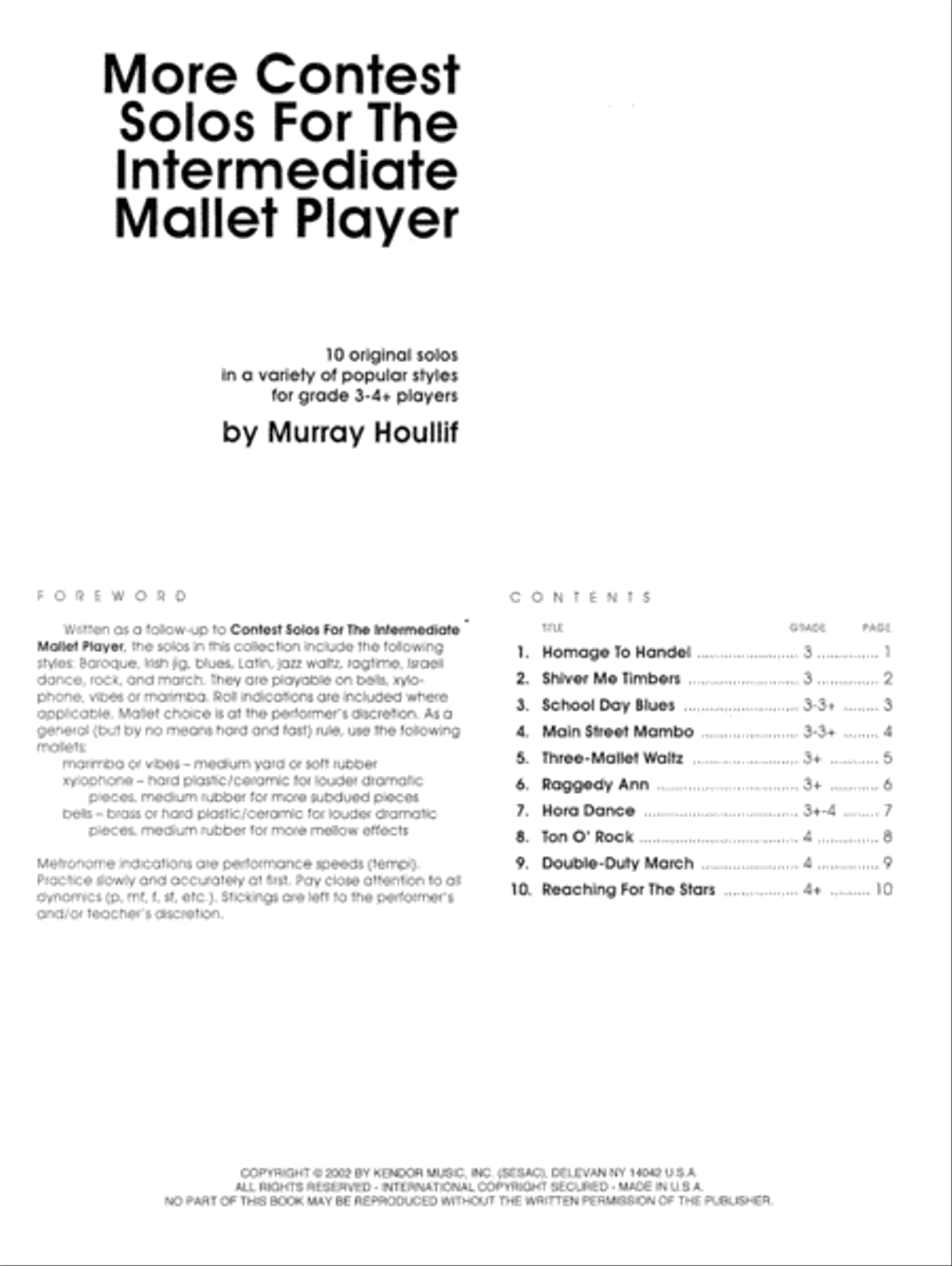 More Contest Solos For The Intermediate Mallet Player Percussion scores gallery preview page 2