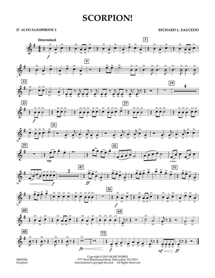 Scorpion! - Eb Alto Saxophone 2 Concert Band scores gallery preview page 1