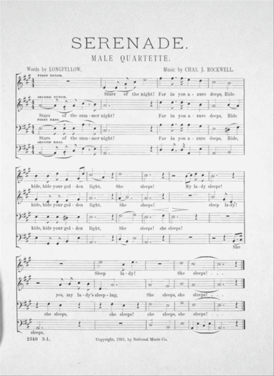 Serenade. Male Quartette Voice scores gallery preview page 2