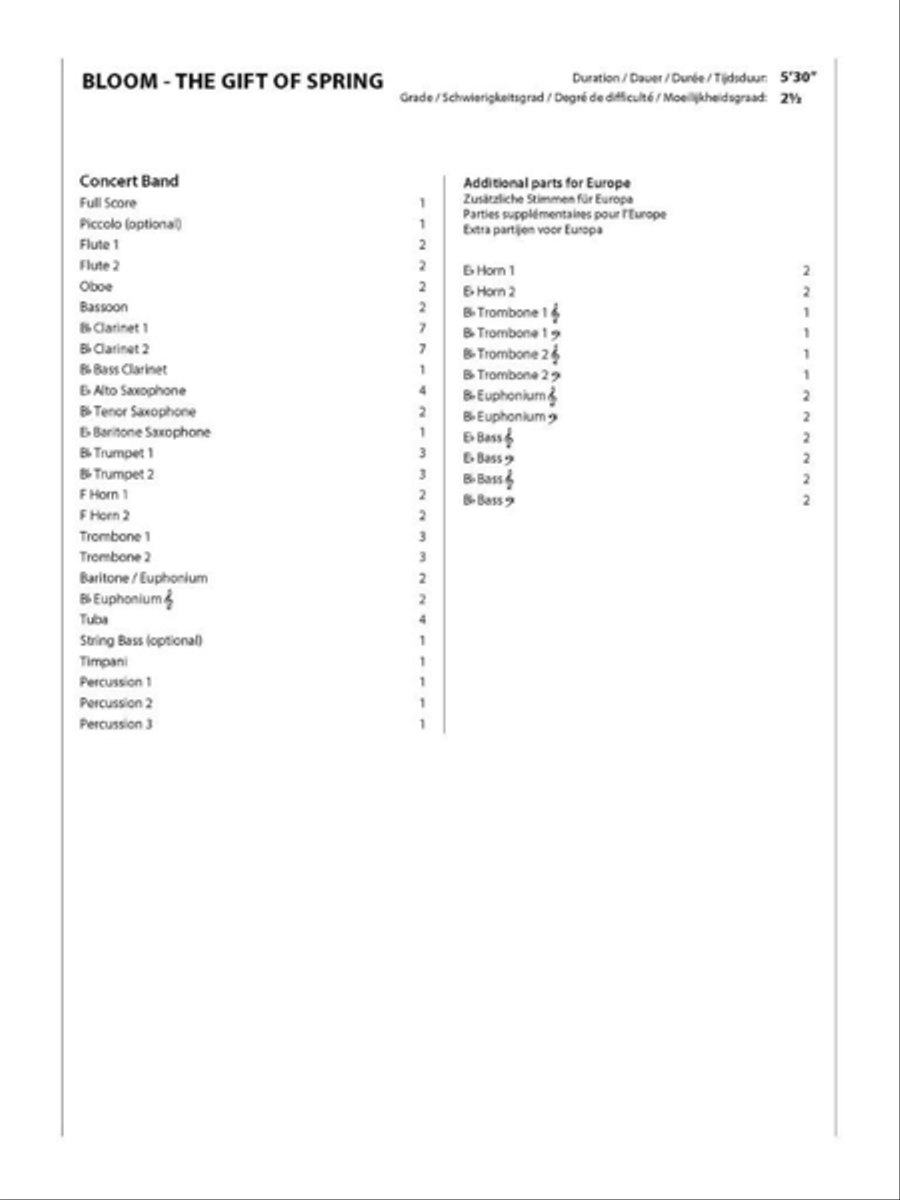 Bloom - The Gift of Spring Concert Band scores gallery preview page 2