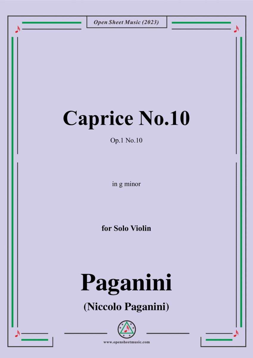 Paganini-Caprice No.10,Op.1 No.10,in g minor.for Solo Violin image number null