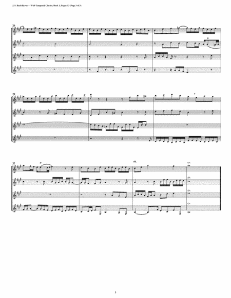 Fugue 13 from Well-Tempered Clavier, Book 1 (Clarinet Quartet) image number null
