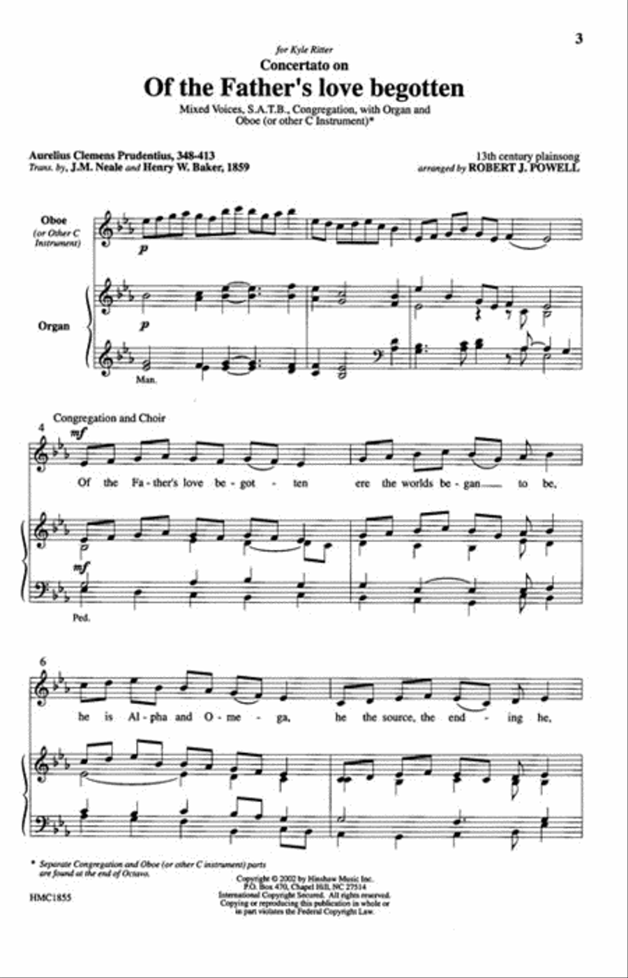 Concertato on Of the Father's Love Begotten 4-Part scores gallery preview page 2