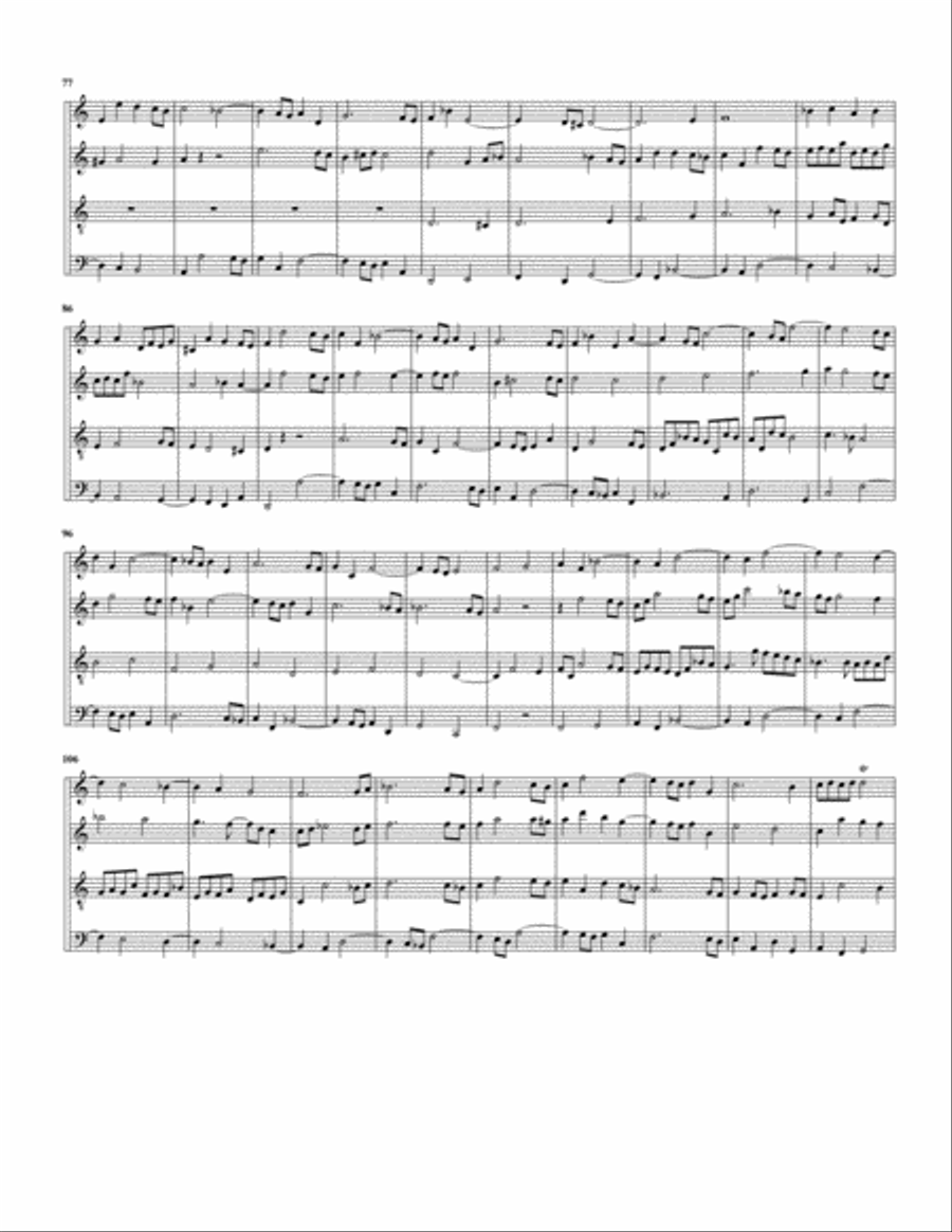 Fugue for organ, BWV 538/II (Arrangement for 4 recorders) Recorder scores gallery preview page 3