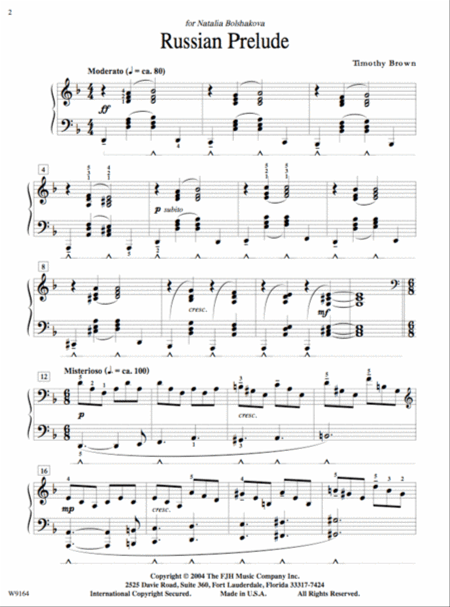 Russian Prelude Piano Solo scores gallery preview page 2