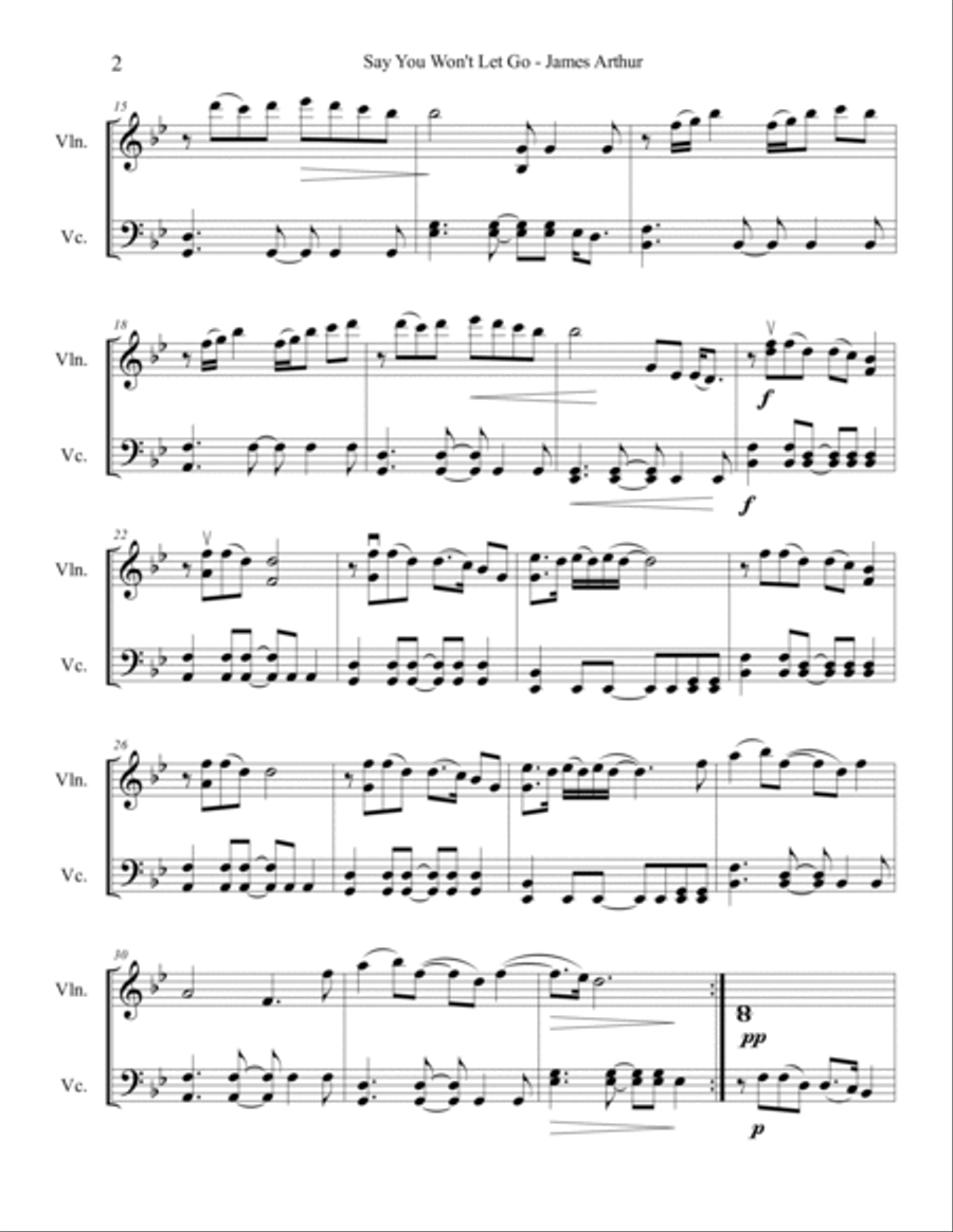 Say You Won't Let Go Set of Parts scores gallery preview page 3
