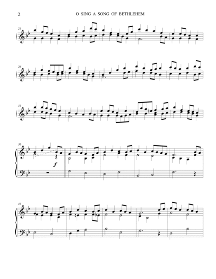 O Sing a Song of Bethlehem (KINGSFOLD) Carillon scores gallery preview page 2
