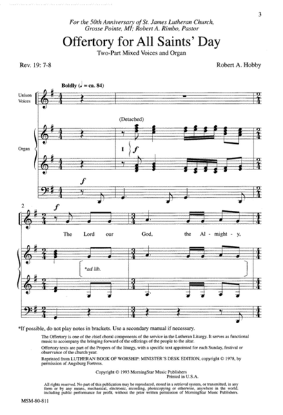 Offertory for All Saints' Day (Downloadable)