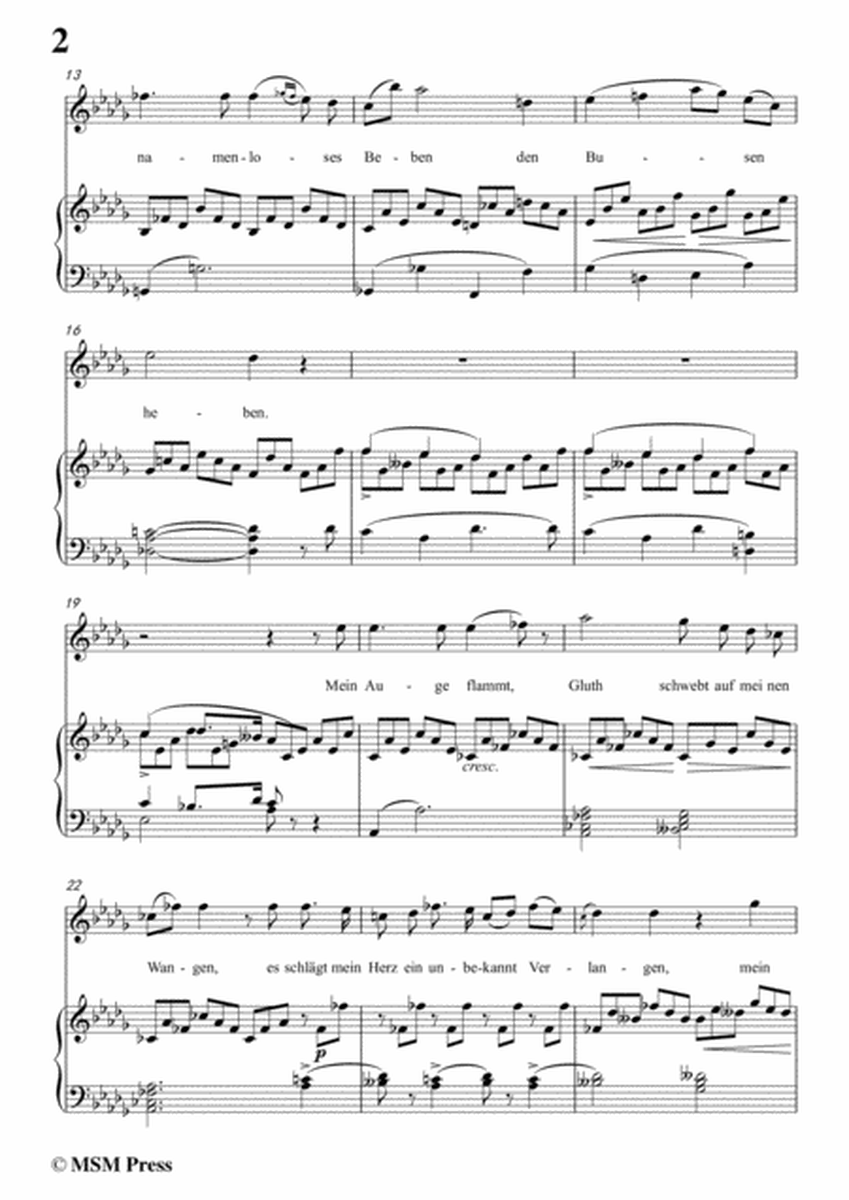 Schubert-Heimliches Lieben,Op.106 No.1,in D flat Major,for Voice&Piano image number null