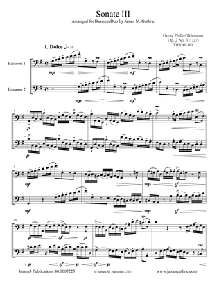 Telemann: Sonata Op. 2 No. 3 for Bassoon Duo