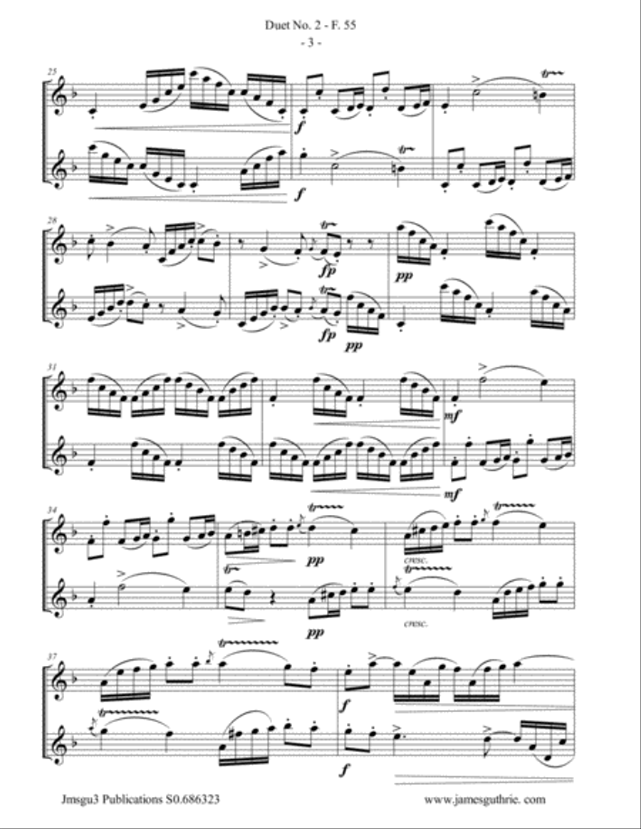 WF Bach: Duet No. 2 for Alto Sax Duo Woodwind Duet scores gallery preview page 3