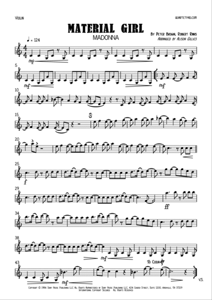Material Girl String Duet scores gallery preview page 4