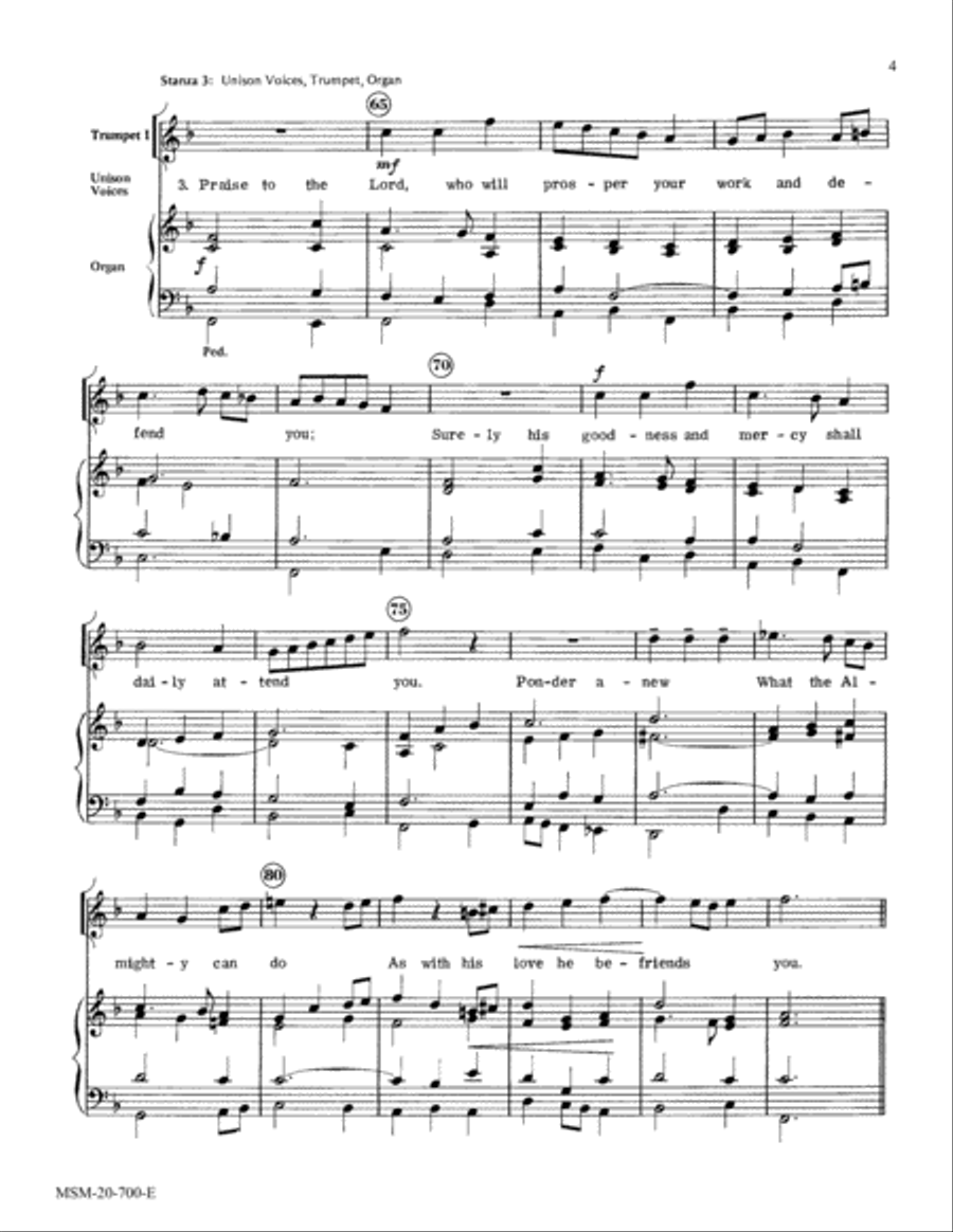 Praise to the Lord, the Almighty Choir scores gallery preview page 4