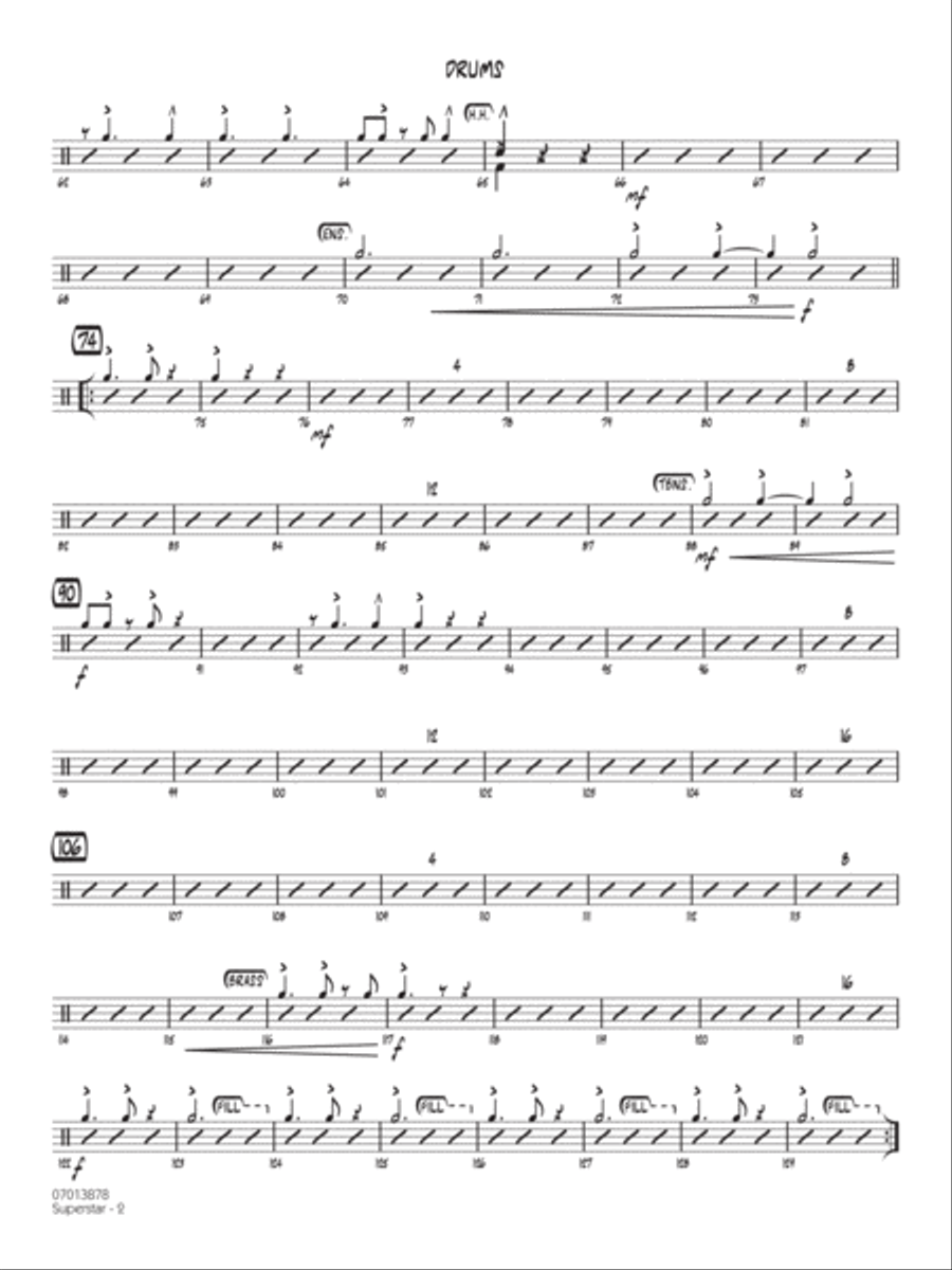 Superstar (arr. Mark Taylor) - Drums Jazz Ensemble scores gallery preview page 2