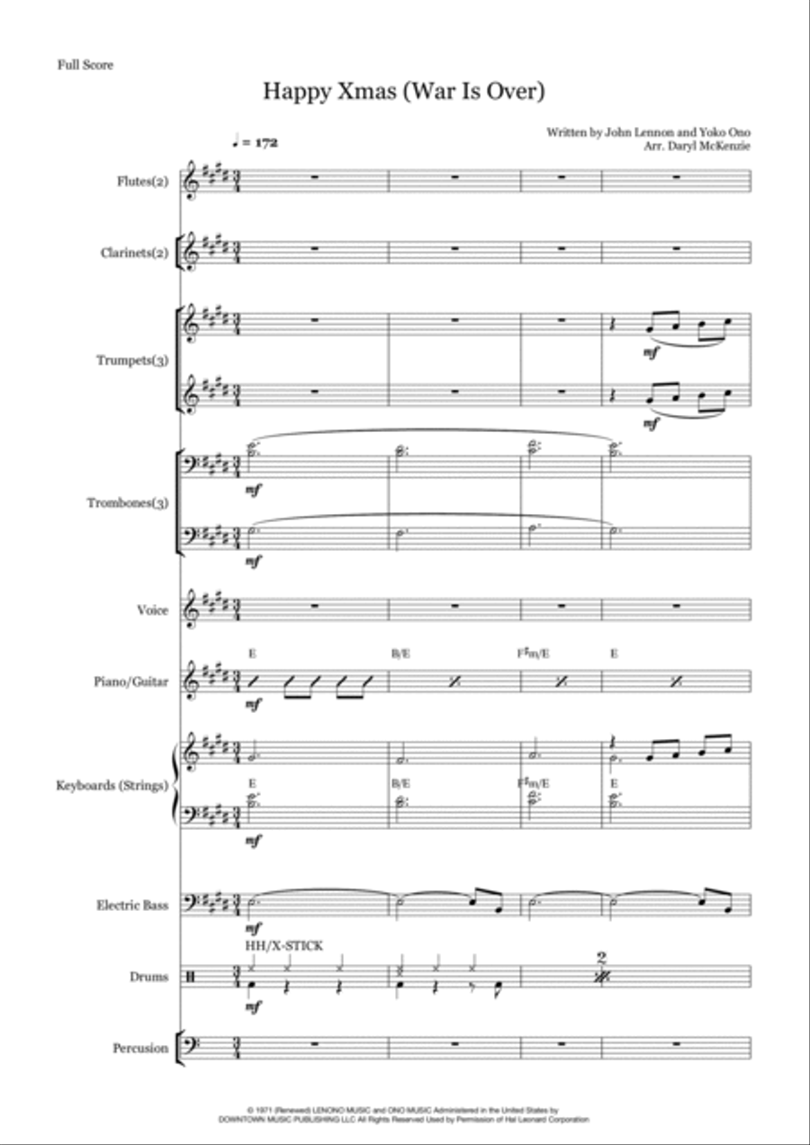 Happy Xmas (War Is Over) Jazz Ensemble scores gallery preview page 1