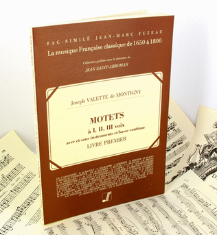 Book cover for Motets for I, II, III voices with and without instruments and continuo bass. Book I