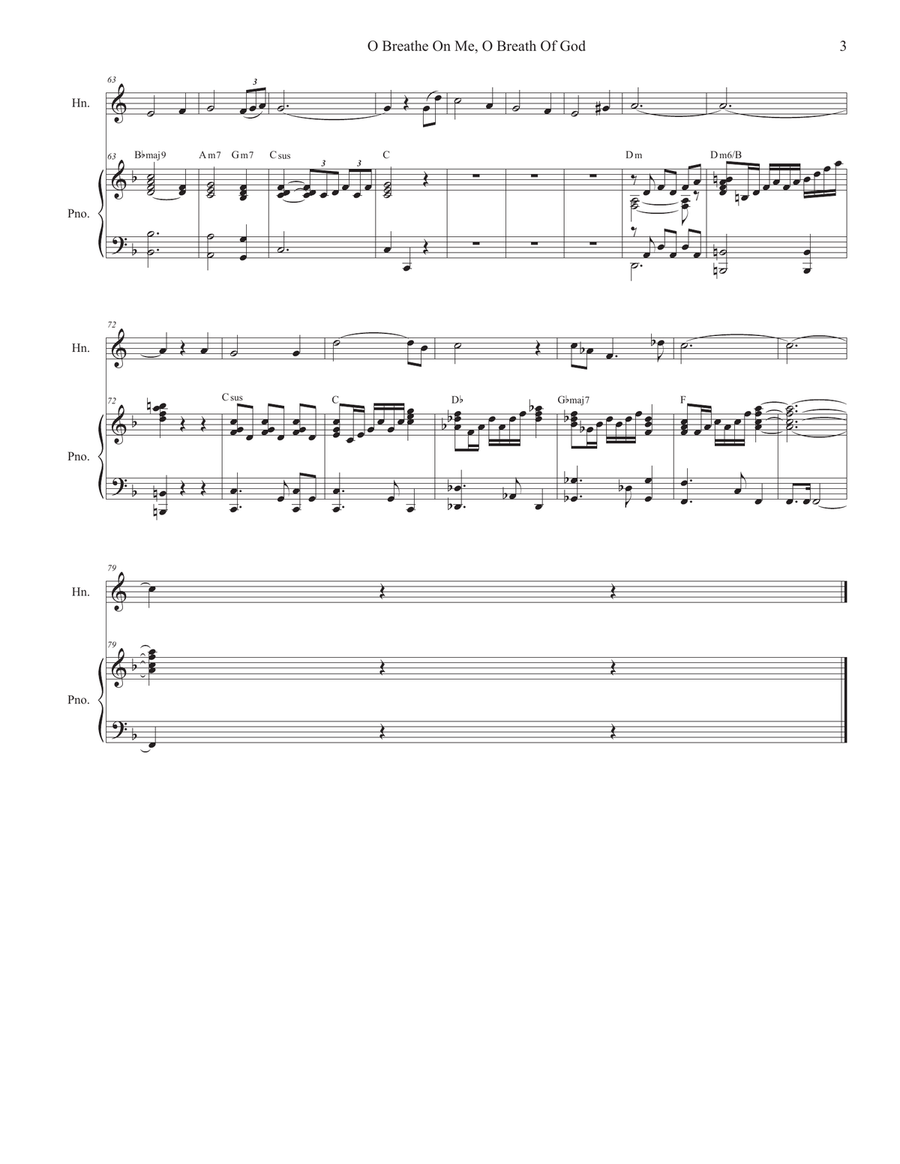 O Breathe On Me, O Breath Of God (French Horn solo and Piano) Piano scores gallery preview page 3