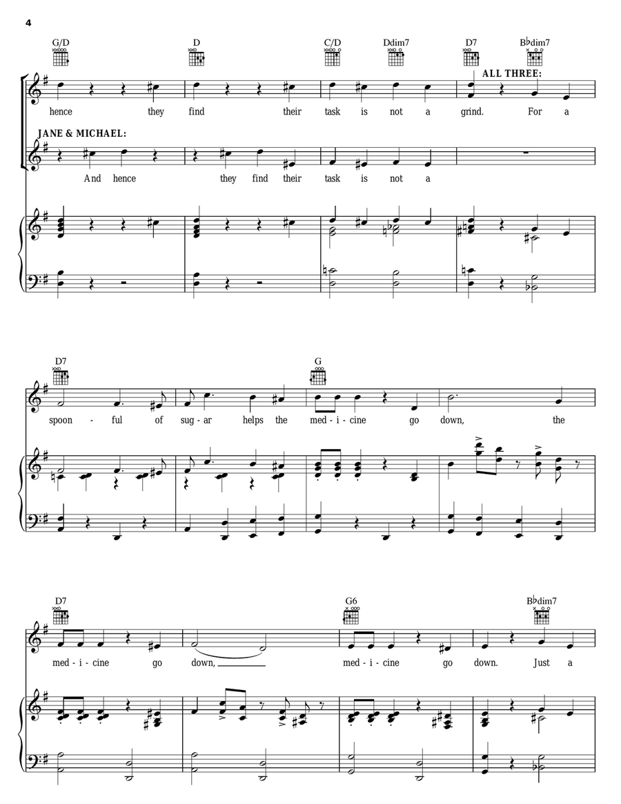 A Spoonful Of Sugar (from Mary Poppins: The Musical) Piano, Vocal, Guitar scores gallery preview page 4