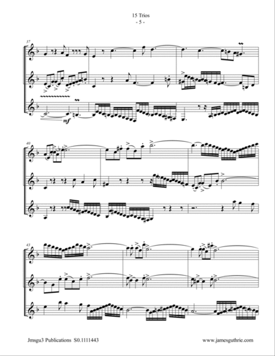 BACH: 15 Trios BWV 787-801 for Clarinet Trio Clarinet Trio scores gallery preview page 5