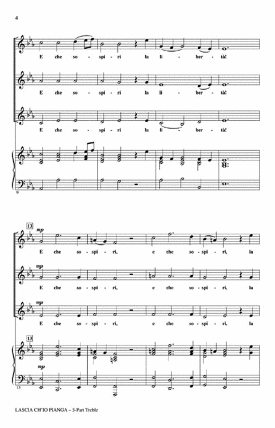 Lascia Ch'io Pianga 3-Part scores gallery preview page 3
