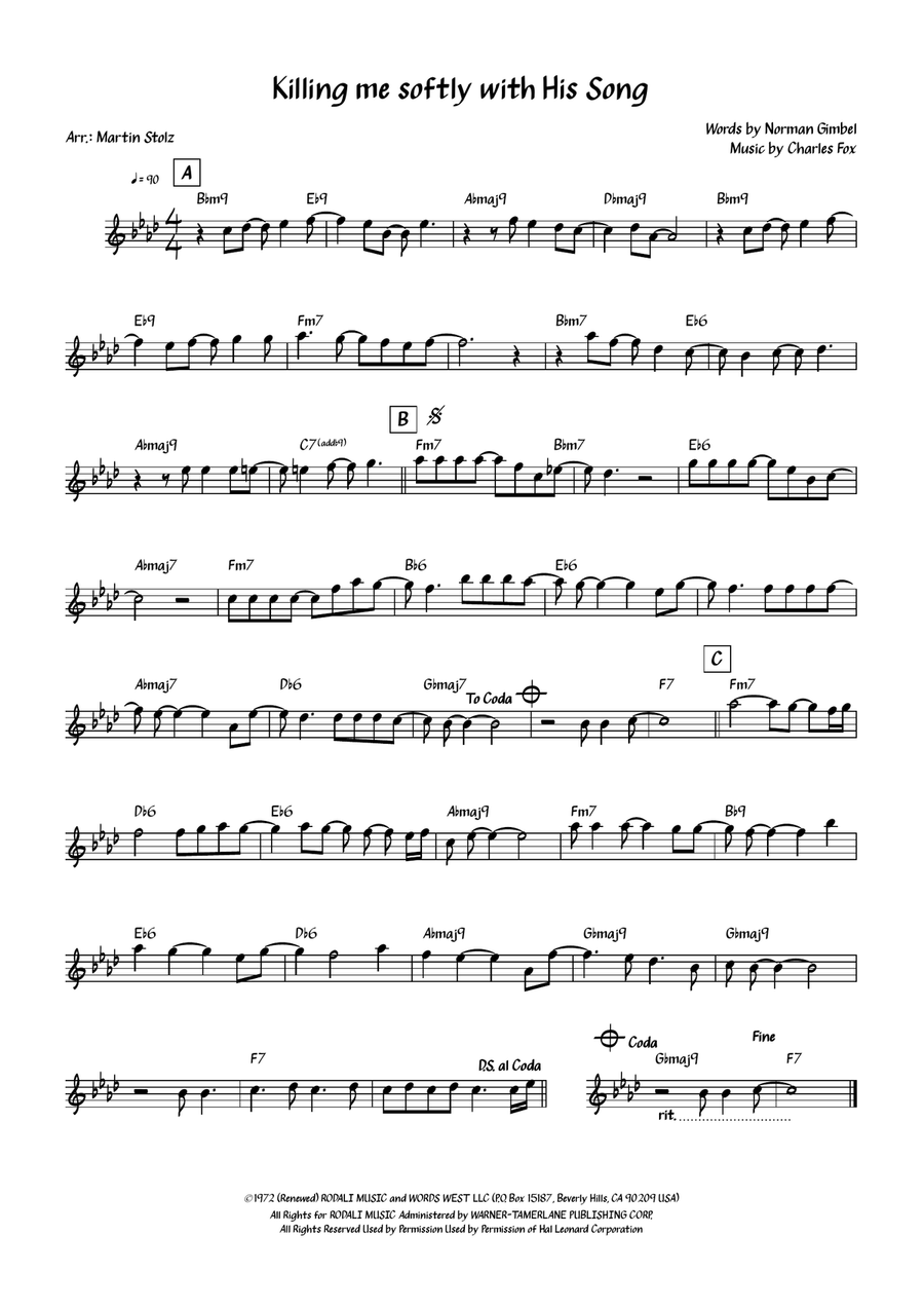 Killing Me Softly With His Song Flute Solo scores gallery preview page 2