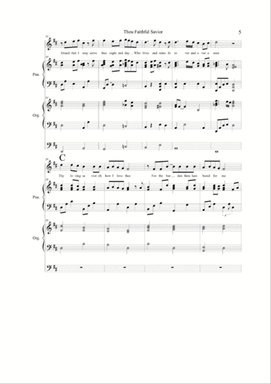 Thou Faithful Savior Small Ensemble scores gallery preview page 5