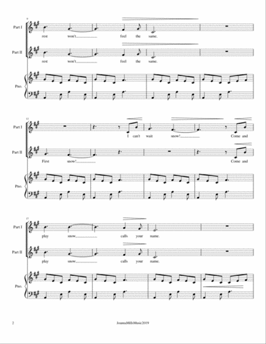 First Snow (A Winter Song for 2-Part Choir) 2-Part scores gallery preview page 3