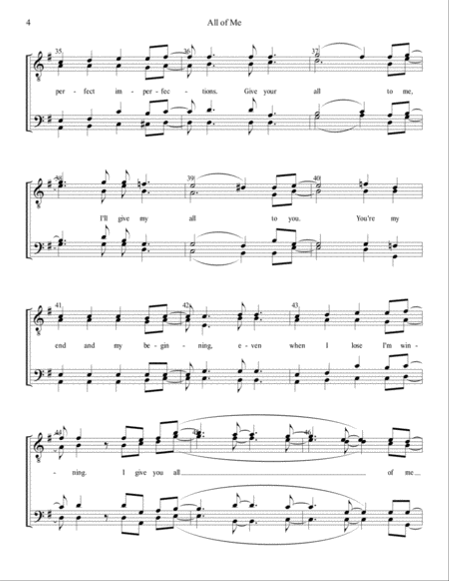 All Of Me TTBB scores gallery preview page 4