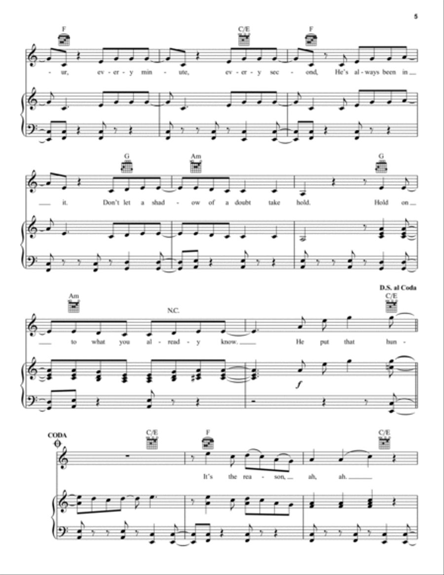Reason Piano, Vocal, Guitar scores gallery preview page 5