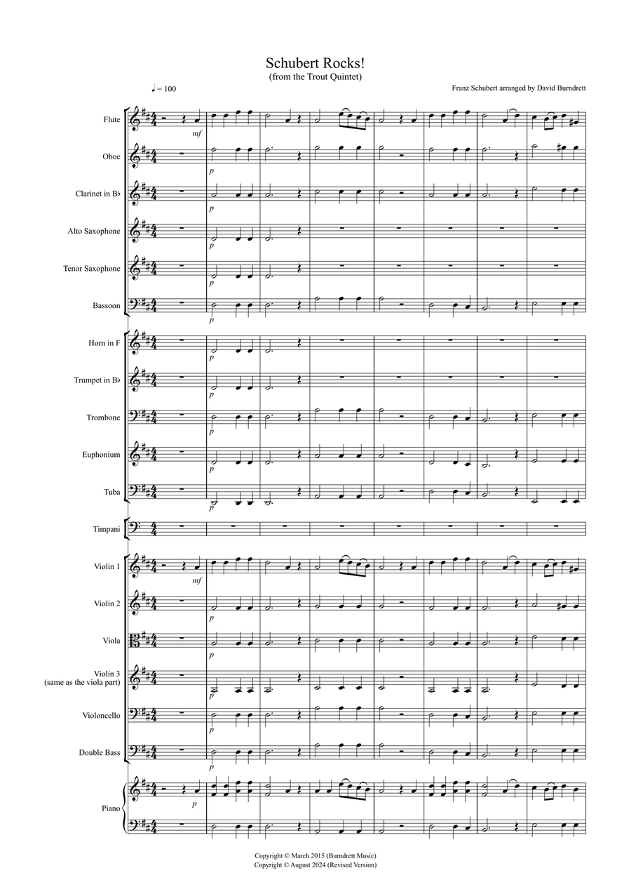 Schubert Rocks! for School Orchestra Full Orchestra scores gallery preview page 1