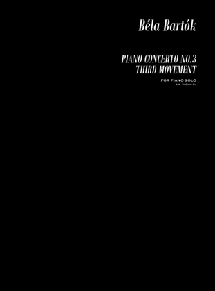 Book cover for Bartok Piano Concerto No. 3, Mov. 3 for Piano Solo