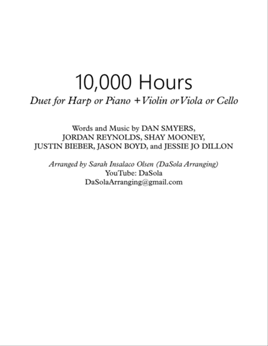 10,000 Hours by Justin Bieber Small Ensemble - Digital Sheet Music