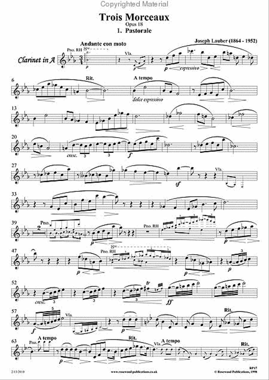 Trois Morceaux Trois Morceaux A Clarinet scores gallery preview page 3