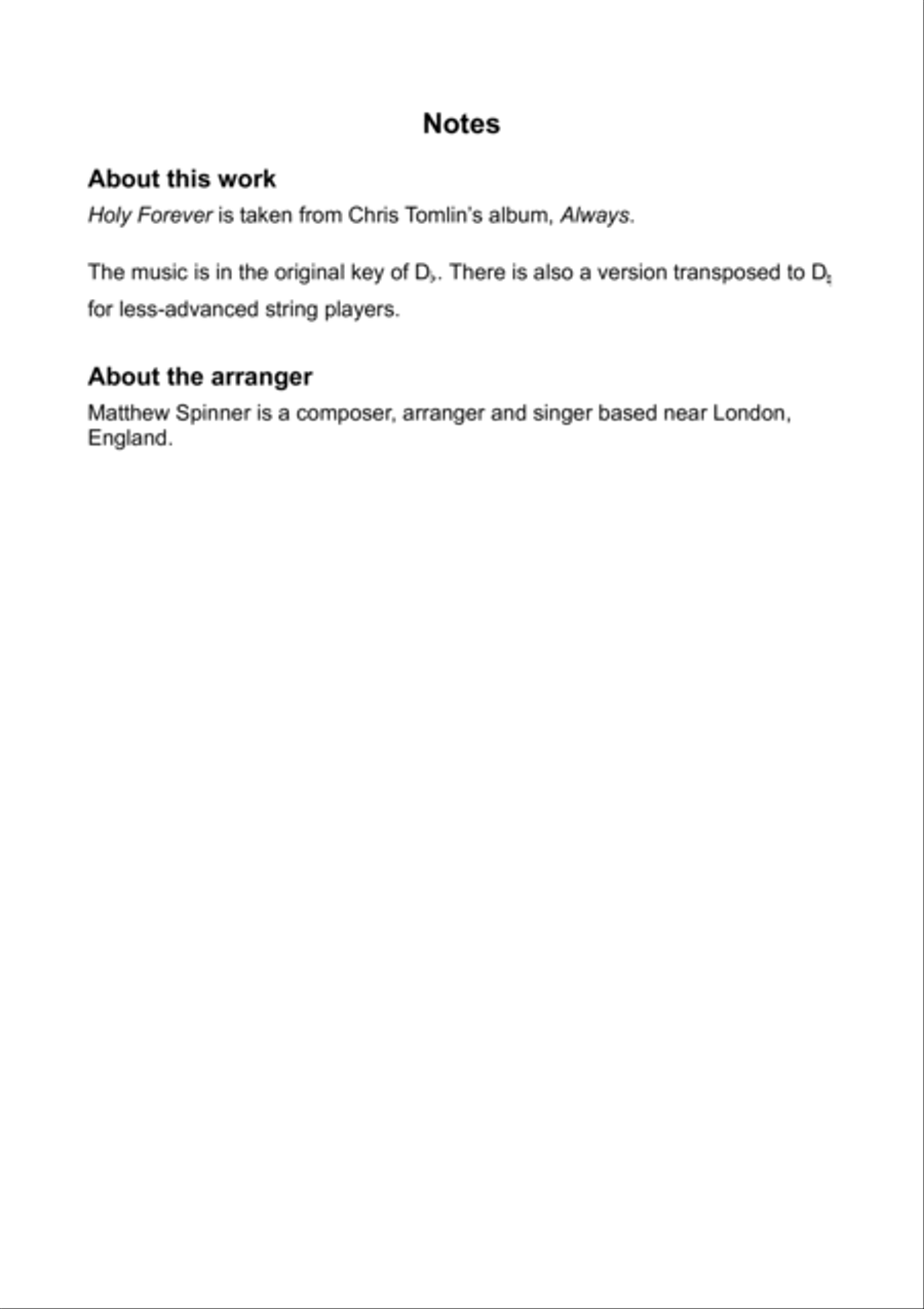 Holy Forever String Quartet scores gallery preview page 2
