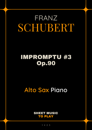 Book cover for Impromptu No.3, Op.90 - Alto Sax and Piano (Full Score and Parts)