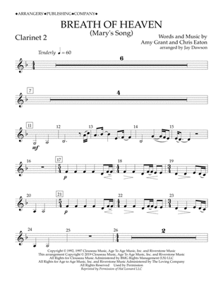 Breath of Heaven (Mary's Song) (arr. Jay Dawson) - Clarinet 2