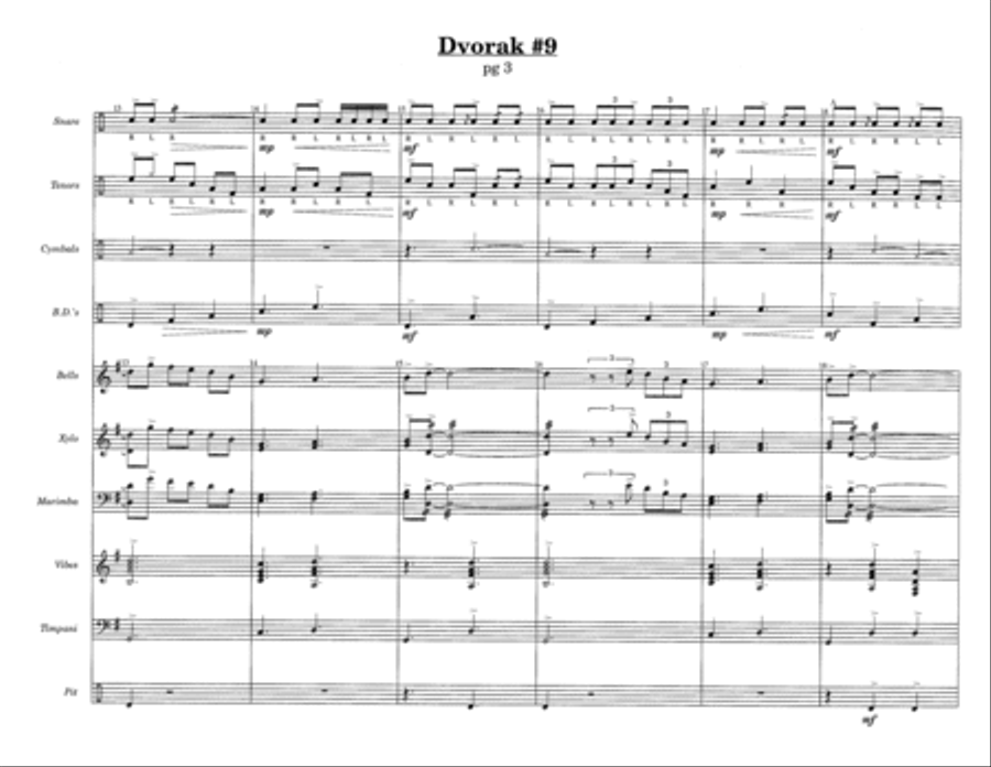 Dvorak #9 w/Tutor Tracks Percussion Ensemble scores gallery preview page 5