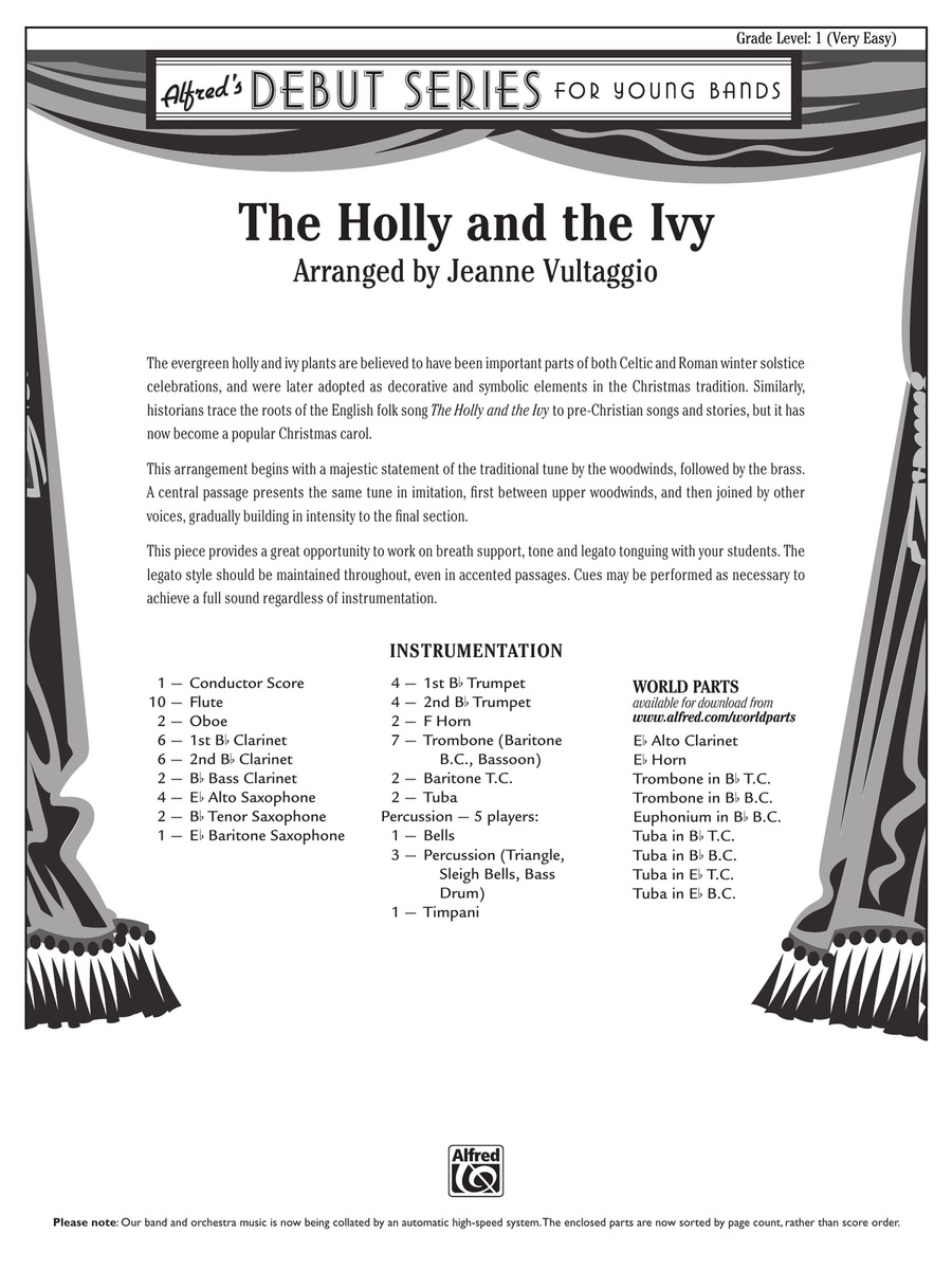 The Holly and the Ivy: Score