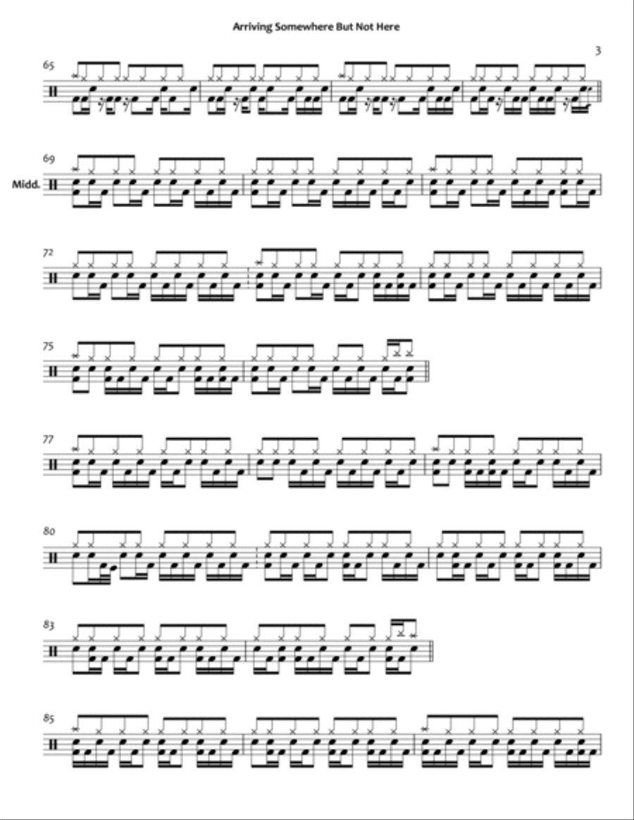 Arriving Somewhere But Not Here Drum Set scores gallery preview page 3