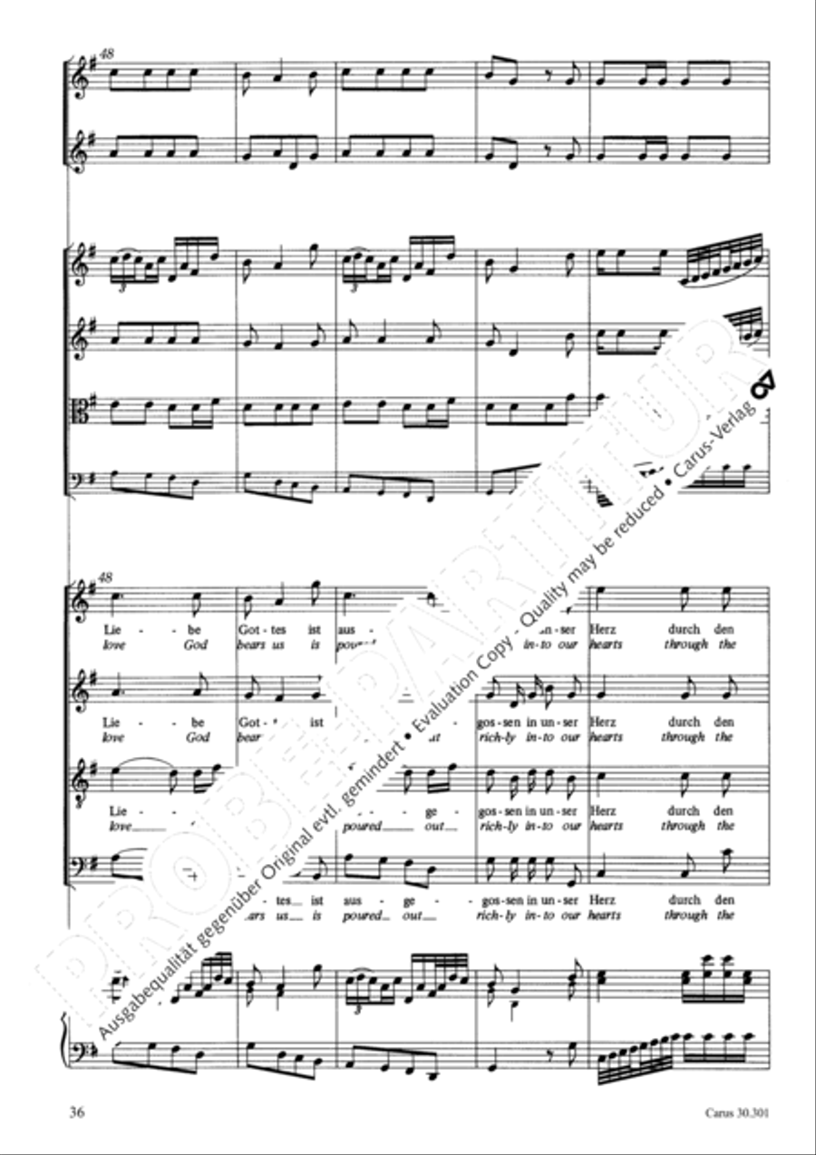 The love God bears us (Die Liebe Gottes ist ausgegossen) 4-Part scores gallery preview page 36