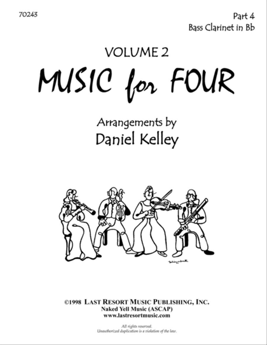 Music for Four, Volume 2, Part 4 - Bass Clarinet 70243DD Woodwind Quartet scores gallery preview page 3