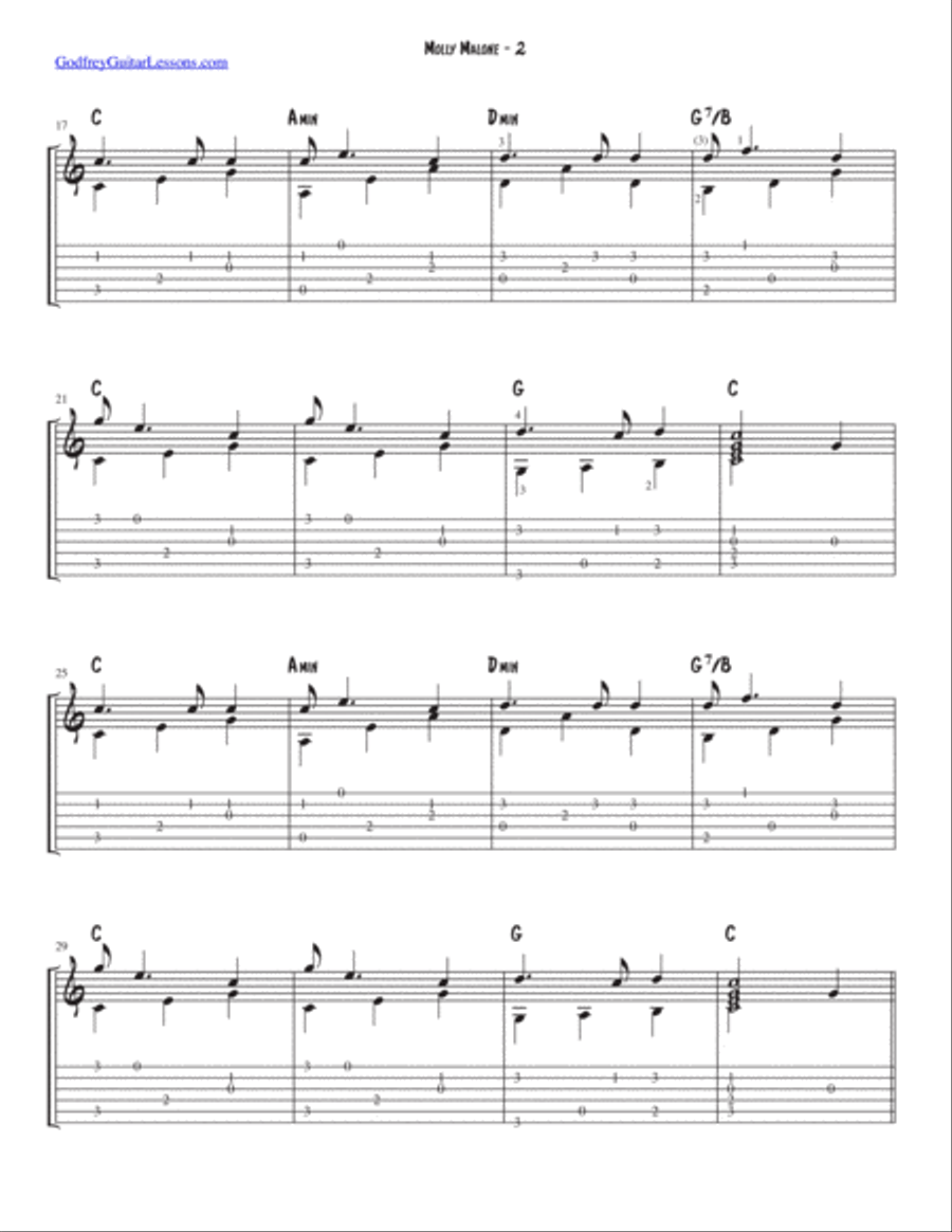 Molly Malone Acoustic Guitar scores gallery preview page 2
