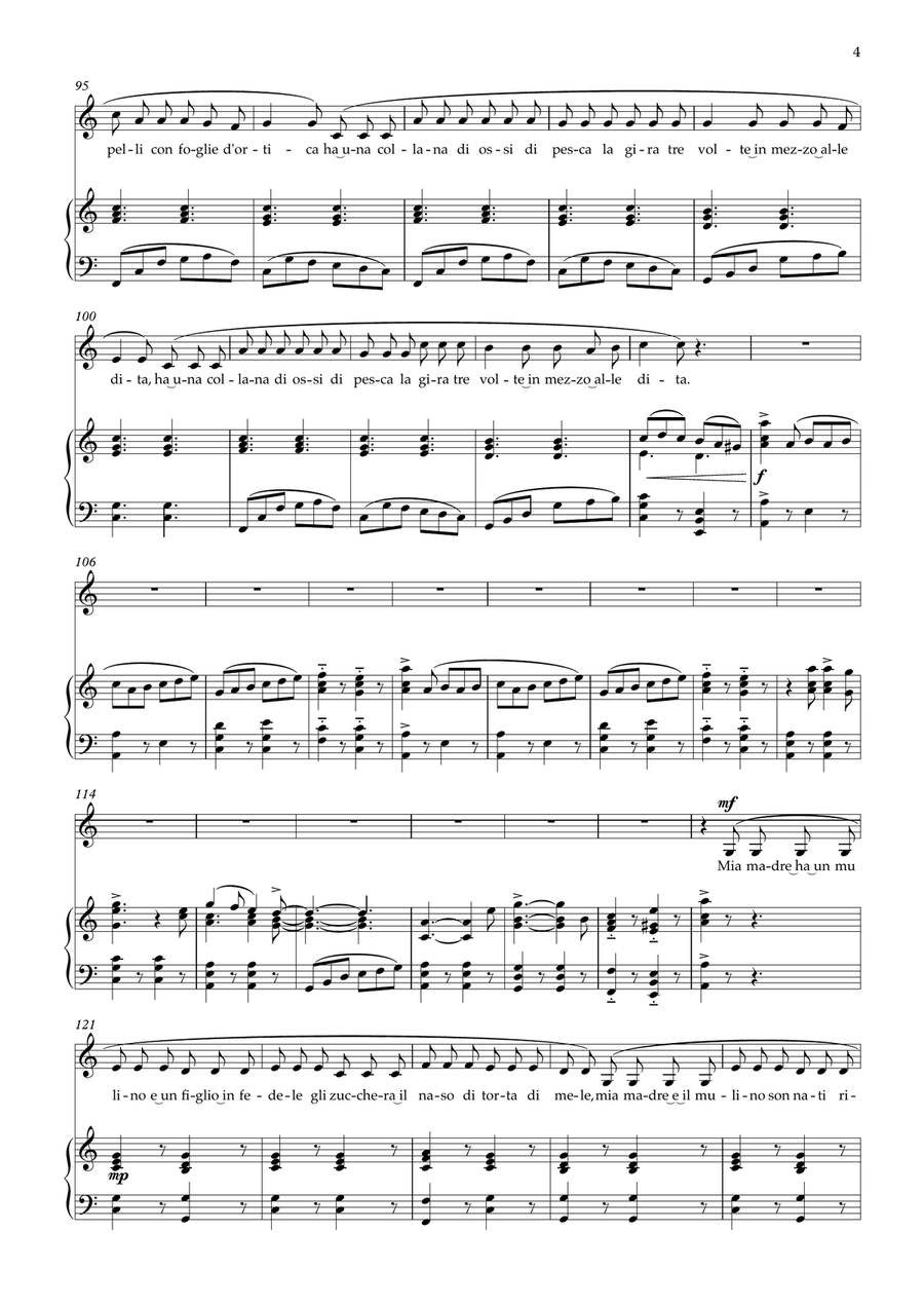 Volta La Carta Piano, Vocal scores gallery preview page 4