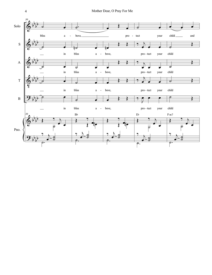 Mother Dear, O Pray For Me 3-Part scores gallery preview page 5