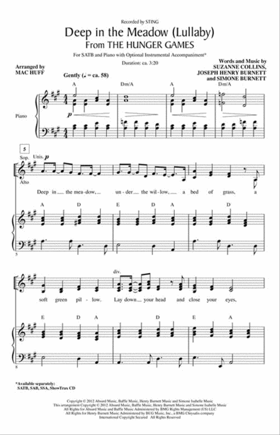 Deep in the Meadow (Lullaby) Choir scores gallery preview page 2
