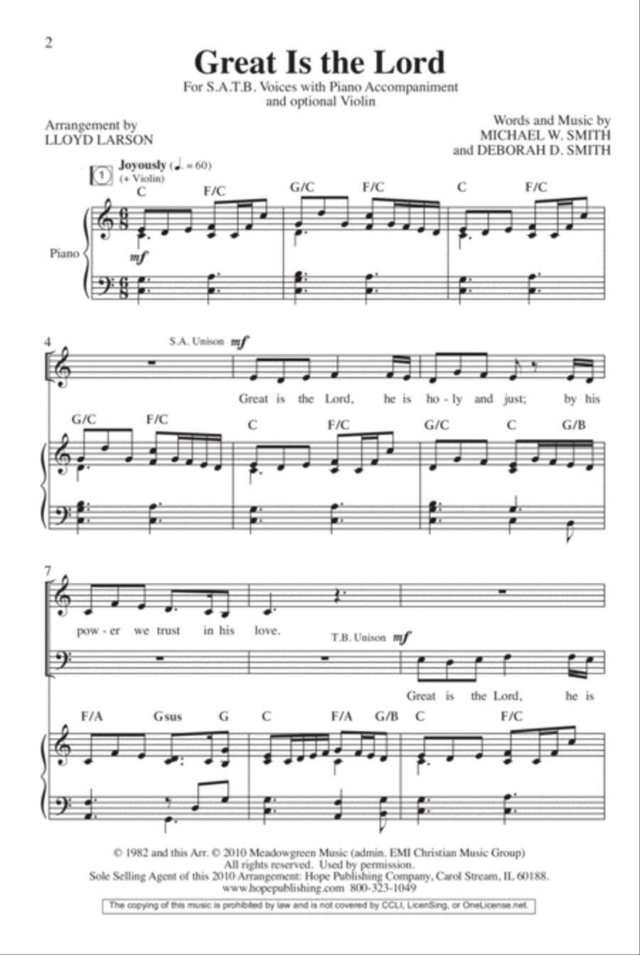 Great Is the Lord Great Is the Lord 4-Part scores gallery preview page 2