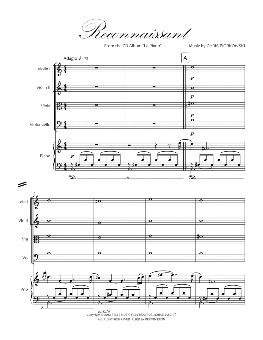 09. Reconnaissant Piano Quintet Piano Quintet scores gallery preview page 1