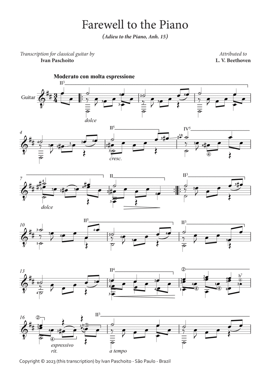 Farewell to the piano (Adieu to the piano)