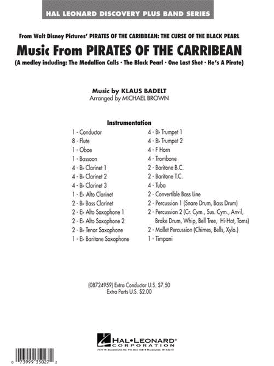 Music from Pirates of the Caribbean Concert Band scores gallery preview page 7